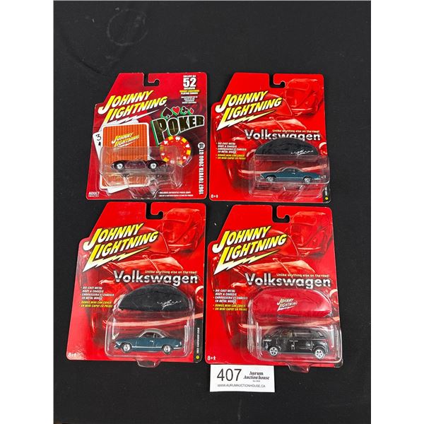Lot of 4 Johnny Lightning Diecast Cars Sealed in Package