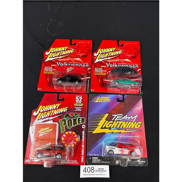 Lot of 4 Johnny Lightning Diecast Cars Sealed in Package