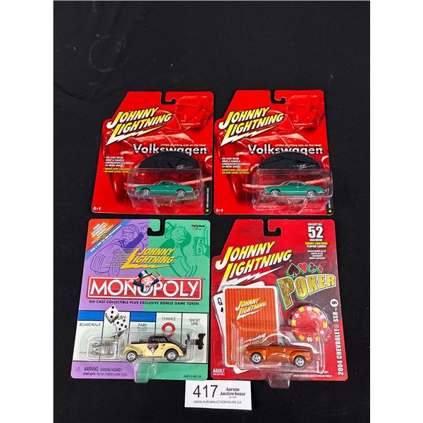 Lot of 4 Johnny Lightning Diecast Cars Sealed in Package