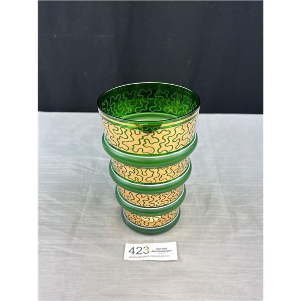 Beautiful Green Gold Ring, Tall and Rare