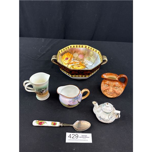 Beautiful Nortitake Bowl Handpaint , Vintage Royal Doulton  Small Toby (John Barlycorn), Noritake Sm