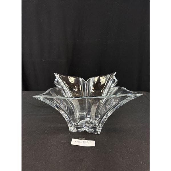 Mikasa Square Signed Crystal Bowl Vintage