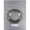 Image 1 : Sterling Silver Overlay Glass Dish + Handles, Nice Condition