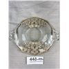 Image 3 : Sterling Silver Overlay Glass Dish + Handles, Nice Condition