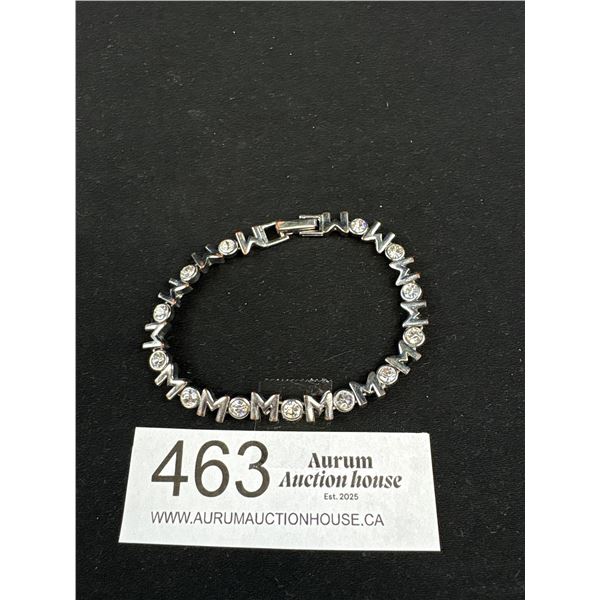 Silver Plated on Copper w/ Stones Tennis Bracelet