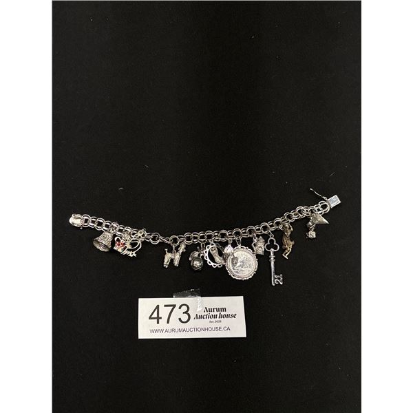 Lot of Mostly Sterling Bracelet + Charms