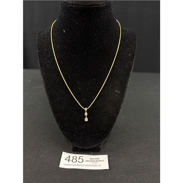 Gold Plated Snake Skin Chain w/ Pendant Necklace
