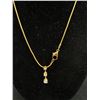 Image 3 : Gold Plated Snake Skin Chain w/ Pendant Necklace