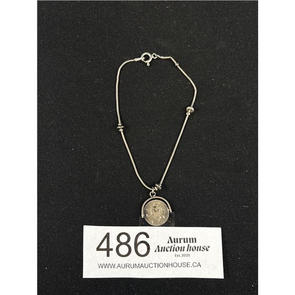 925 Sterling Silver Charm Bracelet Marked 925