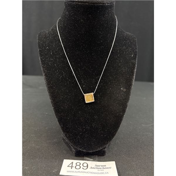 Vintage Sterling Silver Pendant w/ Chain Necklace Marked Sterling