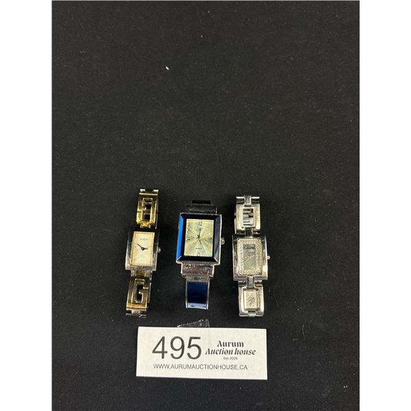 3 Stainless Steel Ladies Quartz Watch Batteries Required