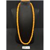 Image 1 : Extra Length Orange Onyx Beads Necklace