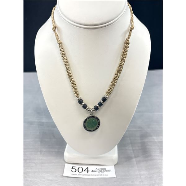 Hand Crafted Surfer Necklace w/ Saint Christopher Protect Us Pendant