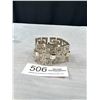 Image 1 : Orange Silver Tone Heavy + Large Bracelet