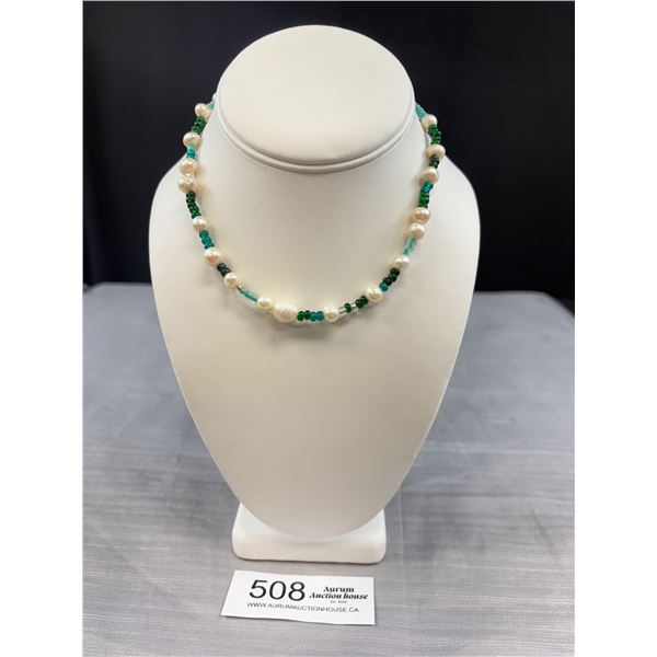 Genuine Cultured Freshwater Pearls w/ Tiny Spacers Necklace