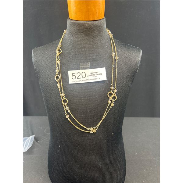 Lovely Gold Tone with Vintage Crystal bead necklace