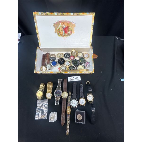 Cuban Cigar Box filled with Watch Contents as founds