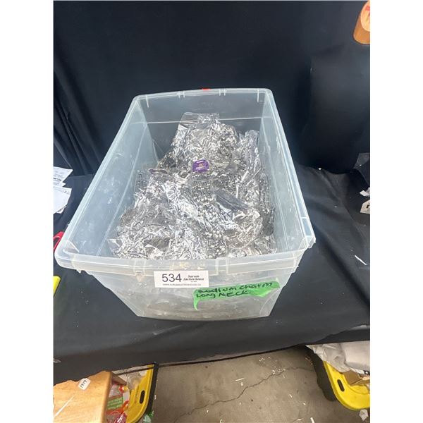 Large Bin of Brand new decorative necklaces well over 100