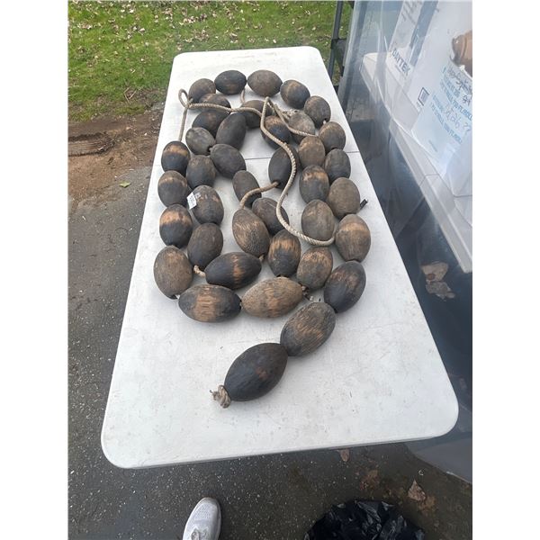 Long rope of long wooden Gil net corks fishing no shipping