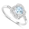 Image 1 : Aquamarine in Diamond Overlap Ribbon Frame Ring