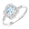 Image 2 : Aquamarine in Diamond Overlap Ribbon Frame Ring