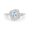 Image 3 : Aquamarine in Diamond Overlap Ribbon Frame Ring