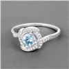 Image 4 : Aquamarine in Diamond Overlap Ribbon Frame Ring