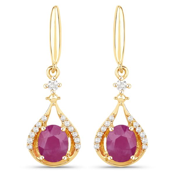 Ruby and Diamond Dynamic Dangling Earrings