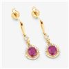 Image 4 : Ruby and Diamond Dynamic Dangling Earrings