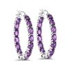 Image 2 : 4.80 CTW Amethyst Inside/Out Hoop Earrings .925