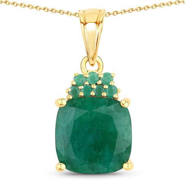 6.00 CT Dyed Emerald and Emerald accent Necklace