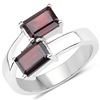 Image 1 : 2.4 CTW Octagon-Cut Garnet Toi et Moi Ring .925