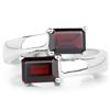Image 2 : 2.4 CTW Octagon-Cut Garnet Toi et Moi Ring .925