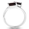Image 3 : 2.4 CTW Octagon-Cut Garnet Toi et Moi Ring .925