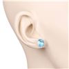 Image 7 : Swiss Blue Topaz Contemporary Solitaire Earrings