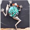 Image 1 : Whimsical Climbing Tree Frog Brooch - Artisan .925