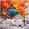 Image 7 : Whimsical Climbing Tree Frog Brooch - Artisan .925