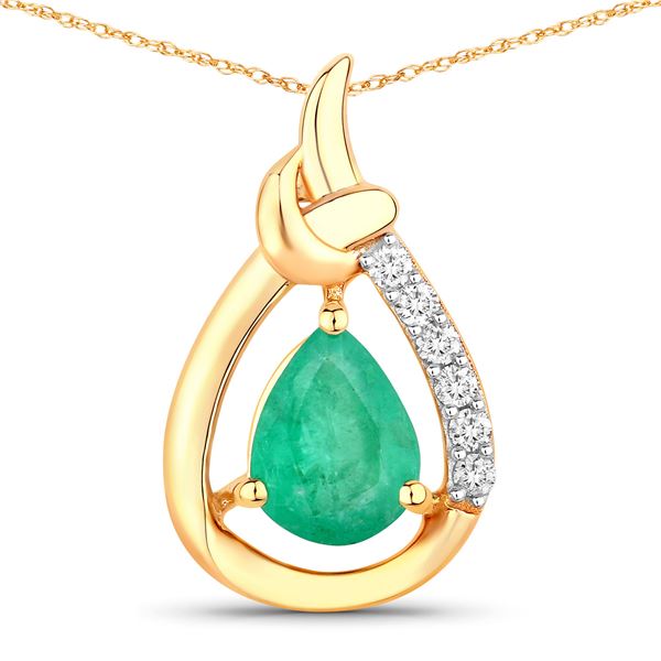 Zambian Emerald & Diamond "Loving Embrace" Pendant