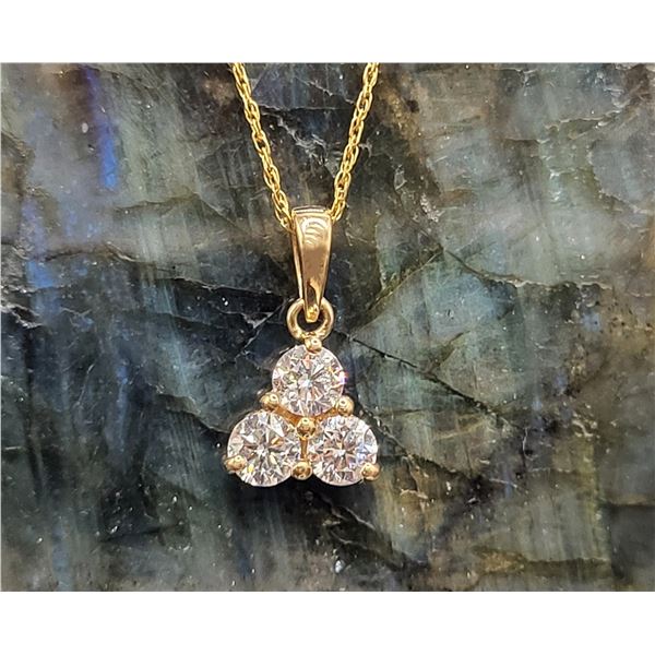 Trendy Trefoil Lab-Grown Diamond Necklace