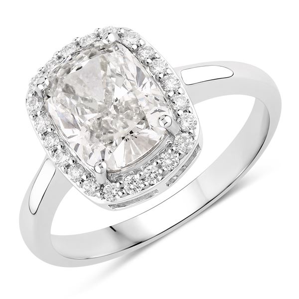 2.74CTW Cushion-Cut Lab Diamond Halo Ring in PLT
