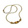Image 6 : "Kiss" X Diamond Chevron Contour Necklace 14K