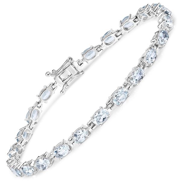 Astounding 8.80 CTW Aquamarine Eternity Bracelet