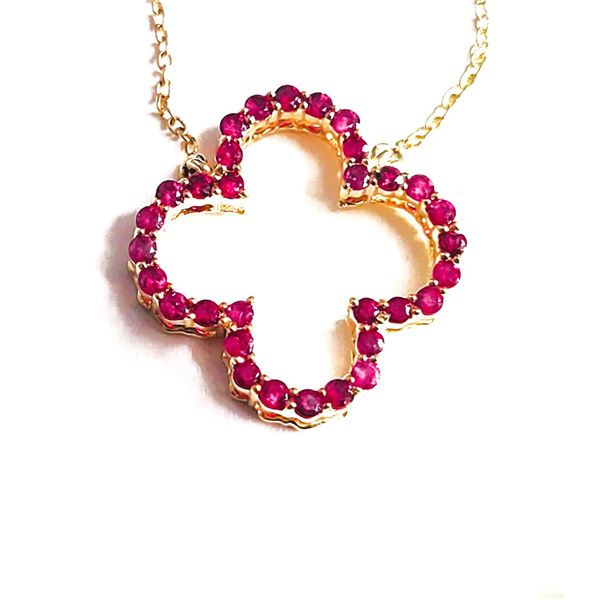 Open Design Ruby Quatrefoil Necklace