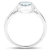 Image 2 : Bezel-Set Genuine Aquamarine Stackable Ring .925