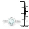Image 3 : Bezel-Set Genuine Aquamarine Stackable Ring .925