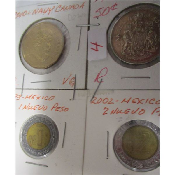 4 ASSORTED COINS (2 CANADA & 2 MEXICO)