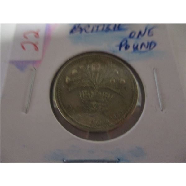 LEGAL TENDER BRITISH ONE POUND BRASS COIN