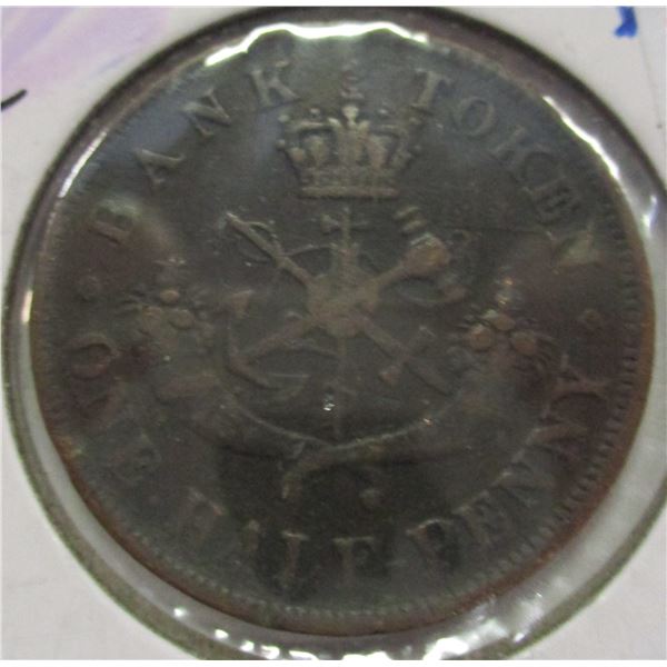 1854 CANADA UPPER CANADA BANK TOKEN