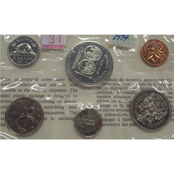 1974 PROOF WINNIPEG CANADA MINT SEALED COIN SET