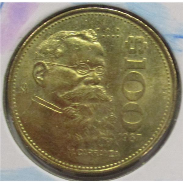 1987 BU MEXICO $100 COIN